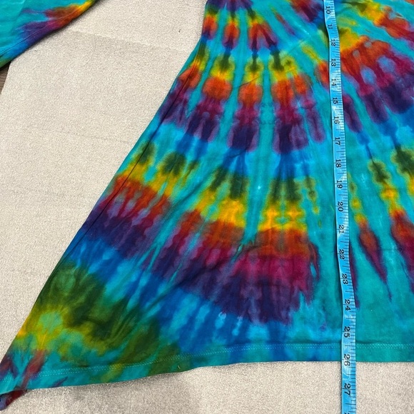 [Tag Size: L]Dharma Trading Tie Dye Asymmetrical Hem Crew L/Sleeve Shirt - Picture 5 of 7